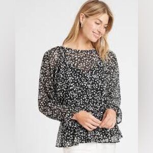 🆕 Banana Republic Tie Bow Neck Long Sleeve Blouse